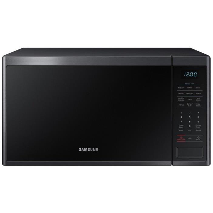 Countertop Sensor Microwave Black Stainless Steel With Ceramic Enamel Interior