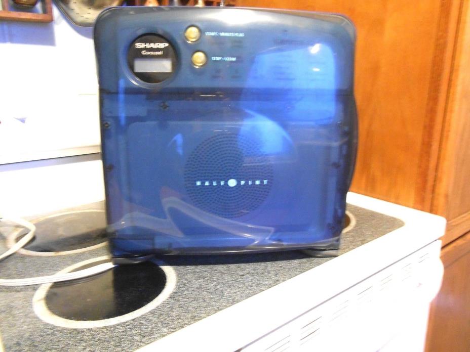 Retro Sharp Carousel Half Pint Microwave Oven R-120DB Blue Dorm Room Compact