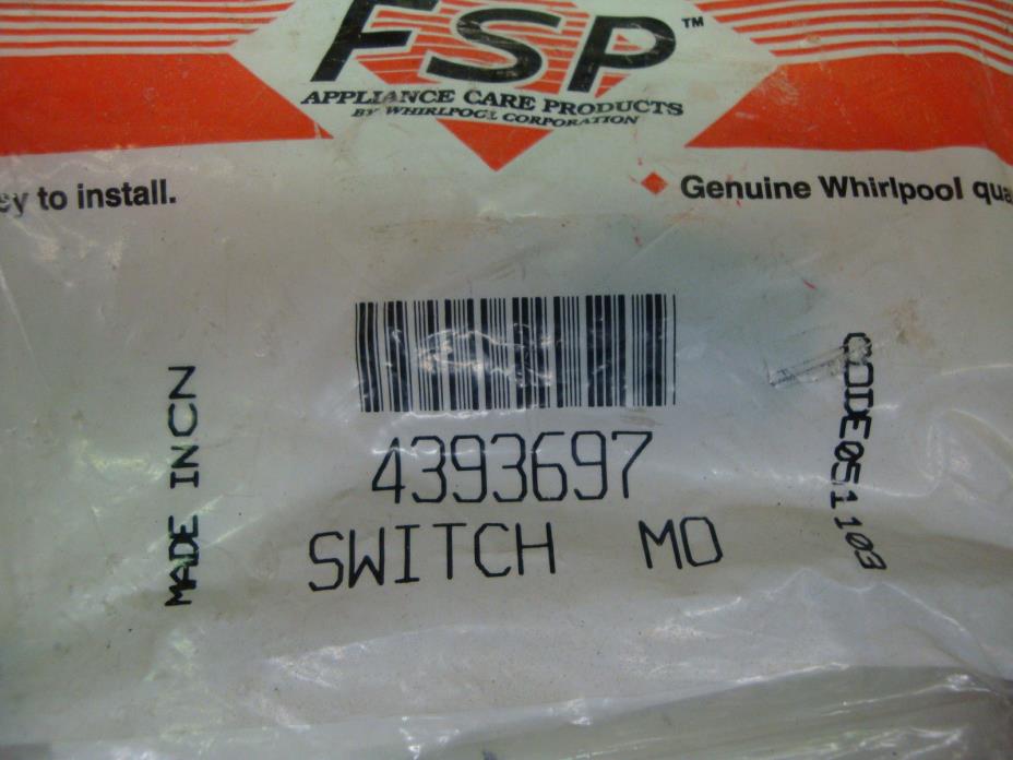 NEW OEM WHIRLPOOL 4393697 DOOR SWITCH CB10