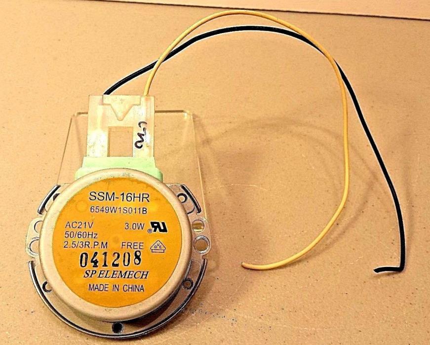 SSM-16HR SYNCHRONOUS MICROWAVE OVEN TURNTABLE MOTOR & WIRING 21VAC 2.5/3 R.P.M