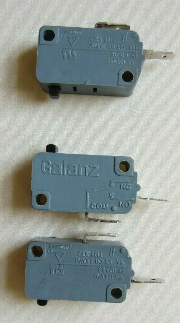Galanz OEM (1) W-15-202C & (2) W-15-302C Microwave Door Switches