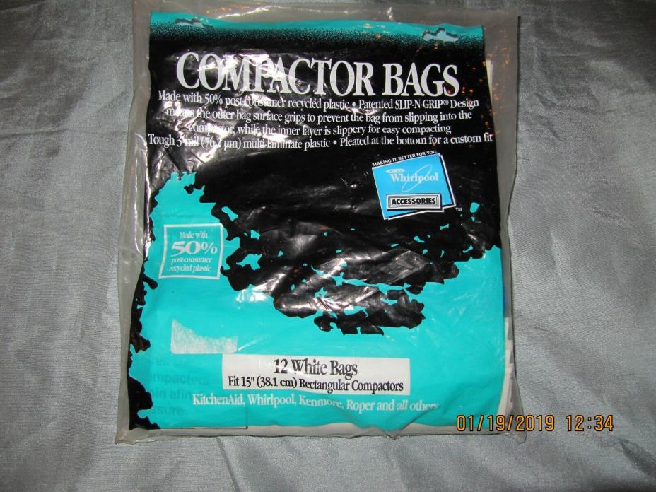 BRAND NEW Whirlpool 12 Pack Trash Compactor Bags fits15