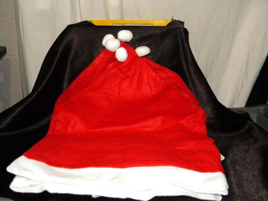 Santa Claus Red Hat Cap Chair Back Cover Dinner Table Qty 5