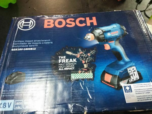 Bosch GDX18V-1600B12 1/2” Impact Driver/Wrench/&Charger,The Freak, New in Box