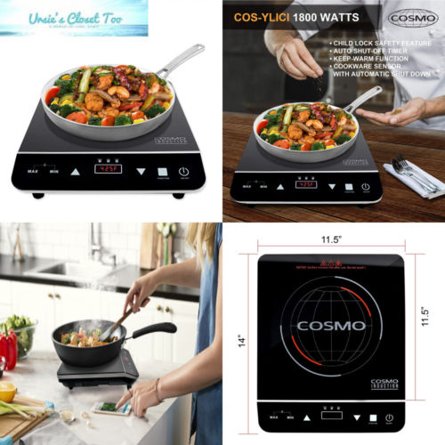 Cosmo Portable Electric Induction Cooktop with Rapid Heating, Sensor LED...