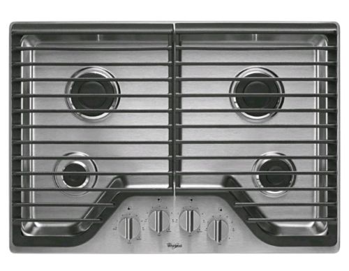 **New Whirlpool 30-in Gas Cooktop Stainless Steel 4 Burners WCG51US0DS