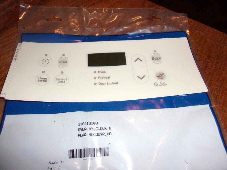 NEW OEM Electrolux 316419108 Range Control Overlay FREE SHIPPING!!