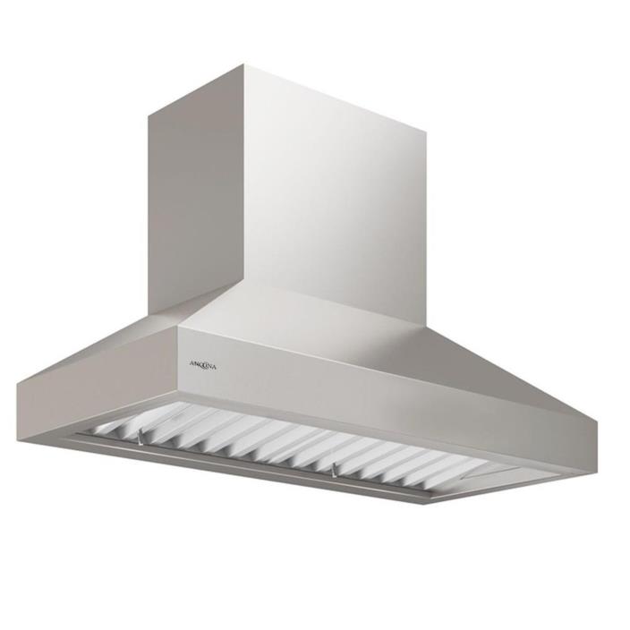 Range Hood  36 in. Wall Mount Lighted Push Button Exhaust Vent Stainless Steel