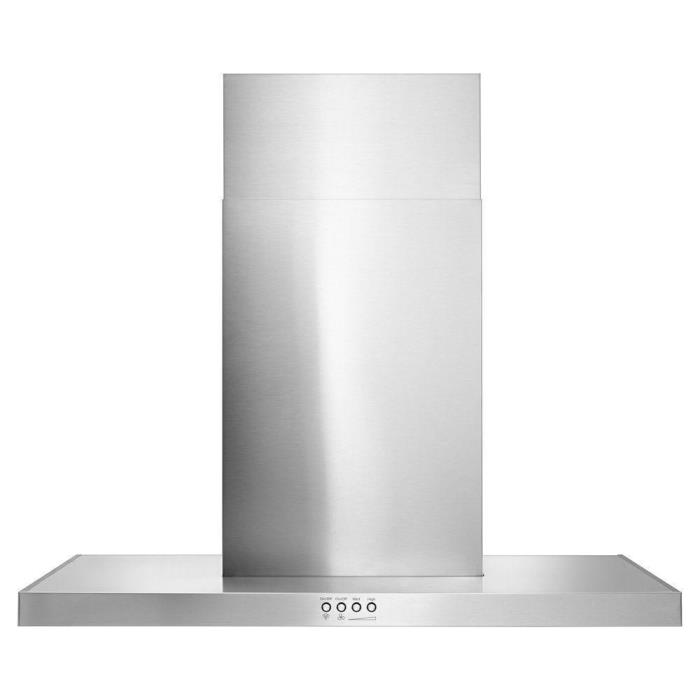 Whirlpool 30 in. Steel Wall Mount Flat Range Hood in Stainless Steel WVW57UC0FS