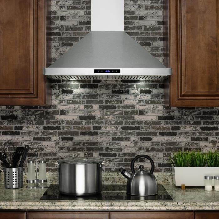 AKDY RH0284 30 in. Convertible Kitchen Wall Mount Range Hood LED & Touch Screen