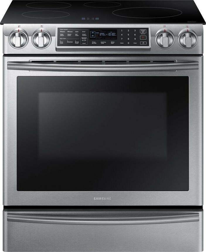 Samsung - 5.8 Cu. Ft. Electric Induction Self-Cleaning Slide-In Smart Range with