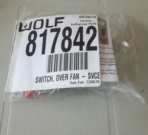 Wolf 817842 Switch Over Fan Svce