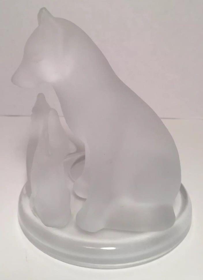 PartyLite Opaque Glass Votive Candle Holder 'MOTHER WOLF & CUBS'  Beautiful!
