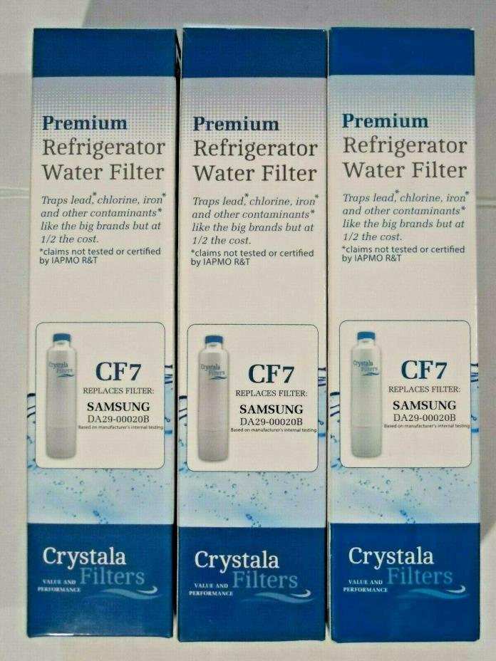 Lot of 3 NEW - Crystala Refrigerator Water Filter CF7 for Samsung DA29-00020B