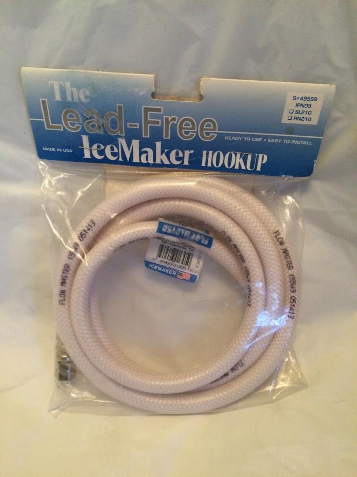 ice maker hookup hose line white  5' 1/4c x1/4c new