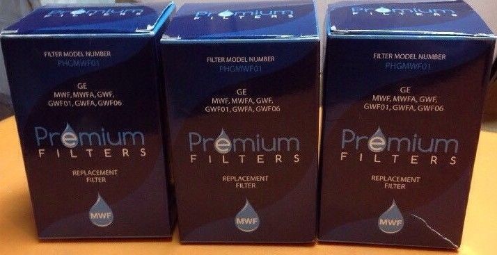 Lot Of 3 Premium Filters PHGMWF01, GE, MWF, MWFA GWF, GWF01, GWFA, GWF06