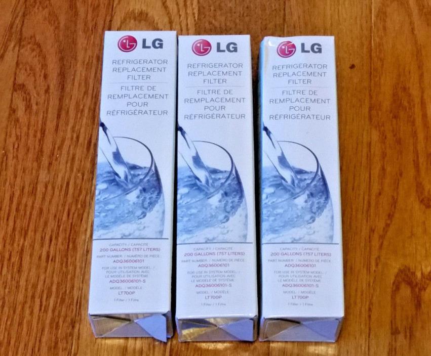 Lot of 3 Genuine LG LT700P ADQ36006101 ADQ36006102 46-9690  Water Filter