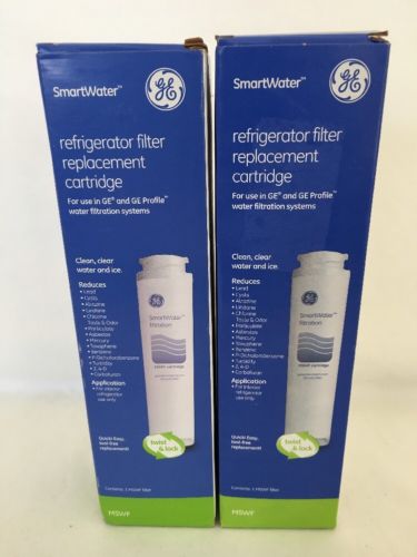 2 GE SmartWater MSWF Refrigerator Filter Replacement Cartridges NEW NRFP SEALED