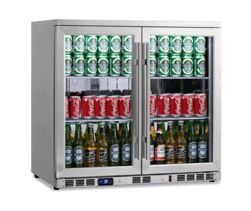 KingsBottle 169 Can 2-Door Under Counter Beverage Cooler - Handles Dented