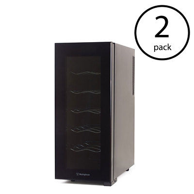 Westinghouse Thermal Electric Wine Cellar Refrigerator Cooler, Black (2 Pack)