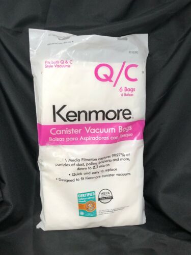 Kenmore Q&C Canister Vacuum 6 Bags HEPA 53292 Certified Asthma Allergy Friendly