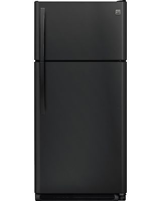 Kenmore 60509 18 cu. ft. Top Freezer Refrigerator with Glass Shelves in Black...