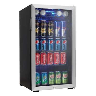 Danby 120 Can Beverage Center Soda Beer Mini Fridge Stainless Steel (Damaged)