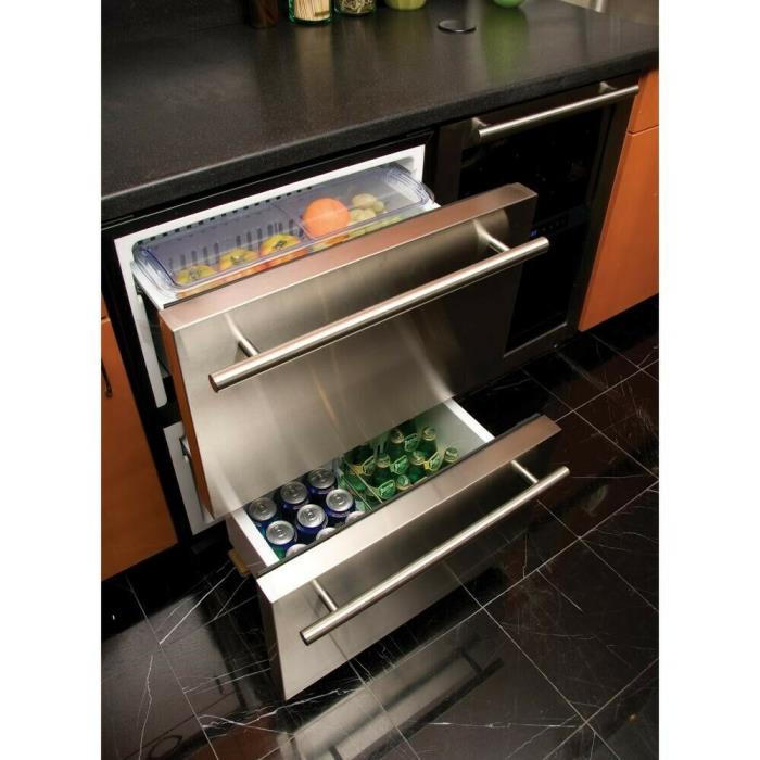 Haier 5.4 Cu-Ft. Undercounter Dual Drawer Refrigerator in Stainless Steel