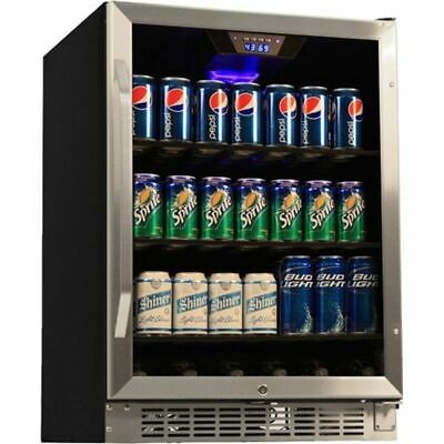Compact 184 Can Built-In Beverage Center, Stainless Steel Commercial Size Fridge
