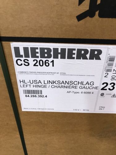 Liebherr CS2061 20 cu. ft. Left Hinge Counter Depth Bottom Freezer NIB