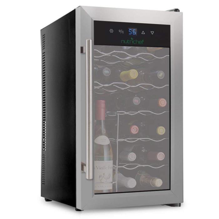 18 Bottle Wine Cooler Chiller Stainless Steel New Thermoelectric Red And White