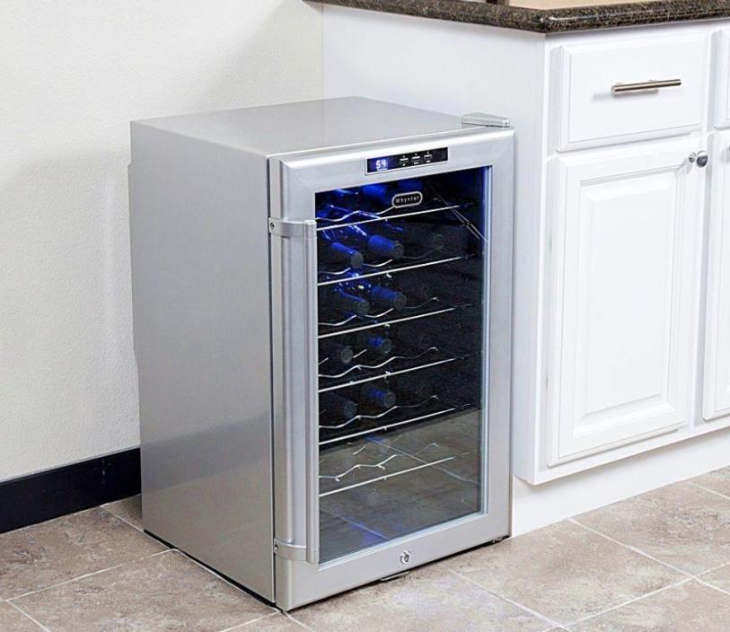 Thermoelectric 28 Bottle Wine Cooler Whynter WC-28S Silver Finish
