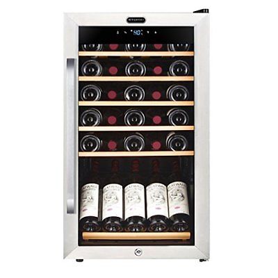 Whynter FWC-341TS 34 Bottle Freestanding Wine Refrigerator with Display Shelf an