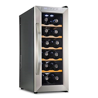 Ivation Premium Stainless Steel 12 Bottle Thermoelectric Wine Cooler/Chiller Top