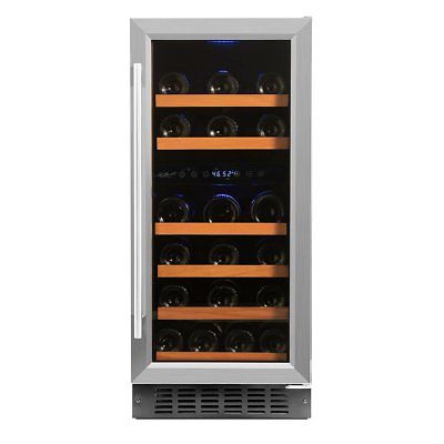 Smith & Hanks 32-Bottle Dual Zone Built-In or Free Standing Wine Refrigerator