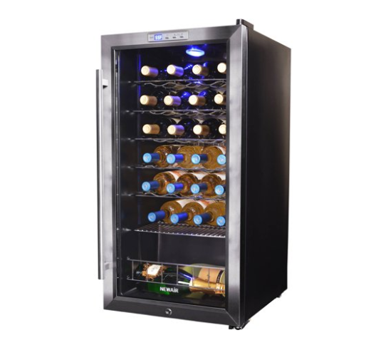 Wine Refrigerator Compressor Cooler Adjustable Sturdy Lock Thermostat 27 Bottle