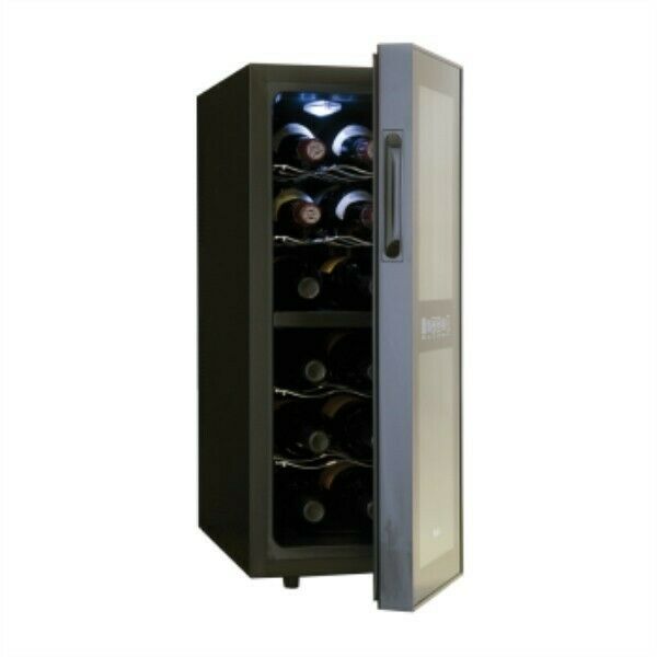12 Bottle Ultra Quiet Dual Zone Curved Door w/ Smoked Glass Wine Cellar