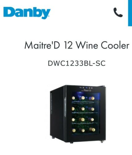 NEW DANBY Maitre’D 12 Bottle COUNTERTOP WINE COOLER Refrigerator LED