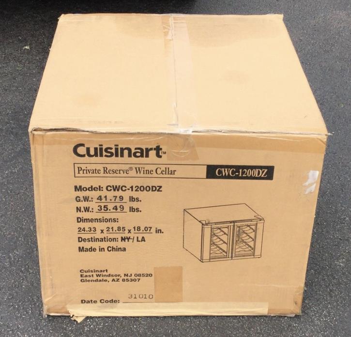 CUISINART Private Reserve Wine Cellar DUAL ZONE Wine Fridge - CWC 1200-DZ - MIB!