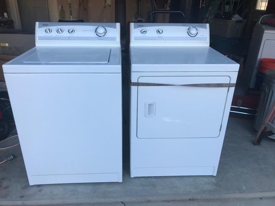Oversized gas washer dryer set, white, used good condition