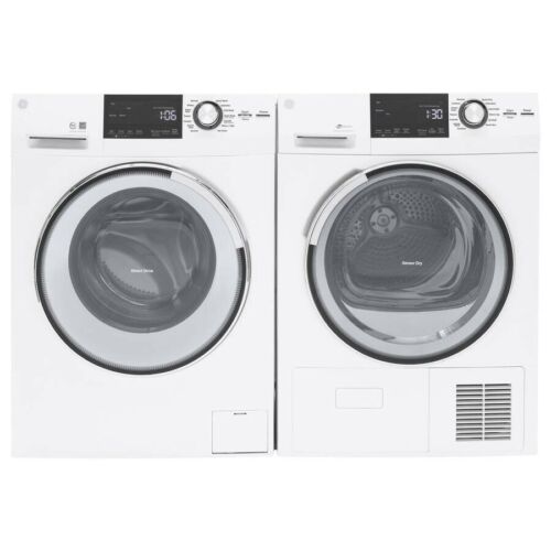 GE Laundry Pair White Front Load GFW148SSLWW Washer & GFT14ESSLWW Dryer