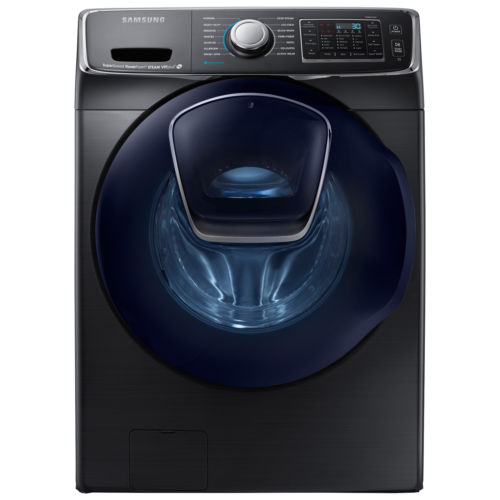 Samsung 5.0CuFt Front Load Washer with Self Clean + in Black Stainless Steel