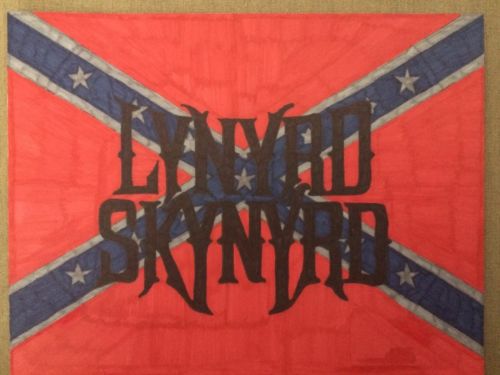 Lynyrd Skynyrd Rock Band Drawing Signed By Artist