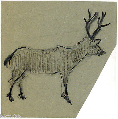 REINDEER page with drawing from the album of Russian artist A.M.Gromov