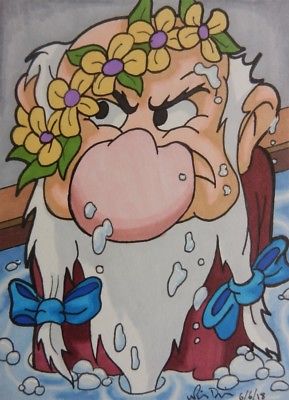 Grumpy ACEO card Snow White Seven Dwarfs Disney fanart ATC drawing artwork art