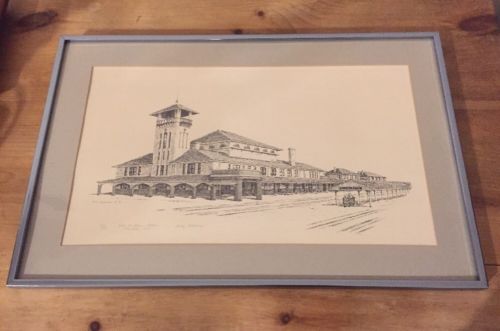 Charlotte NC Railroad Train Depot Signed Drawing 461/650 Betty Sedberry 1981