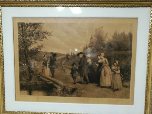 X large Original etching signed by Jennie browmscombe,h 32 1/4