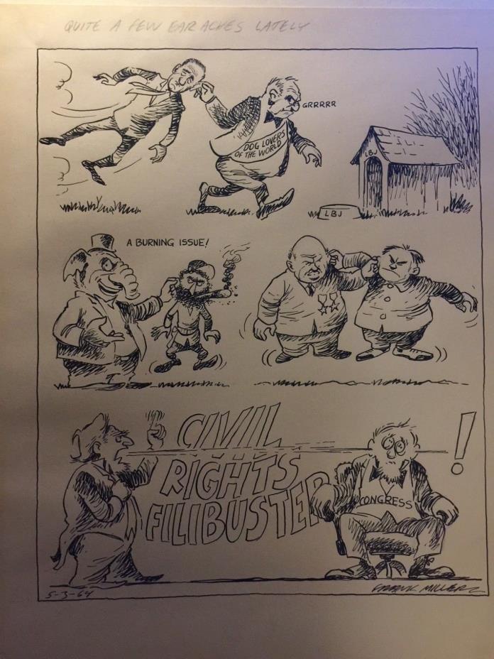 Frank Miller Rare Large Published Illustration Art Newspaper Cartoon Civil '64