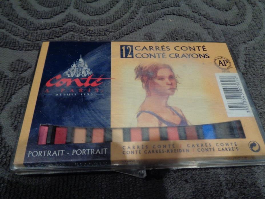 NEW 12 CARRES CONTE CONTE CRAYONS MADE IN FRANCE