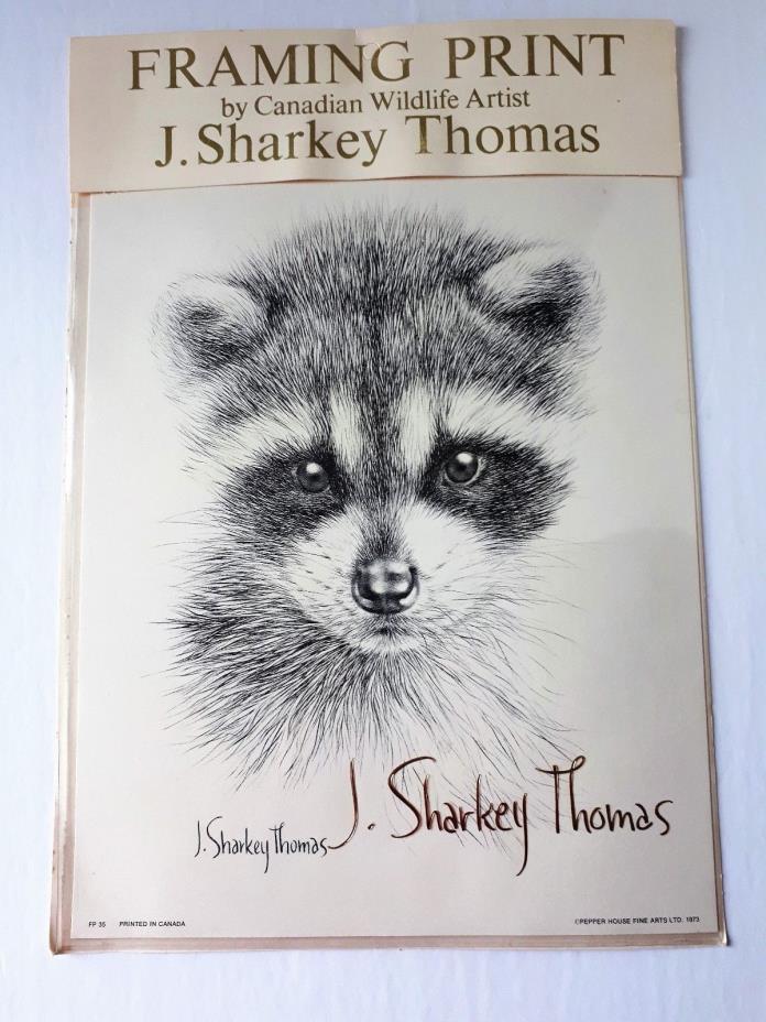 Framing Print by  Canadian Wildlife Artist J. Sharkey Thomas 1973